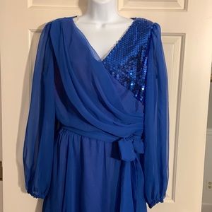 Vintage SylviaAnn blue evening gown size 9/10